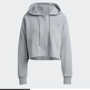 NWOT ADIDAS BY STELLA MCCARTNEY CROPPED HOODIE SZ L IN GREY